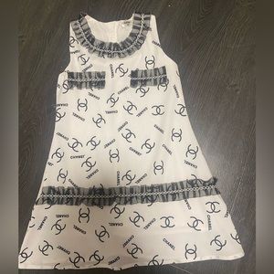 Chanel White Logo girl dress